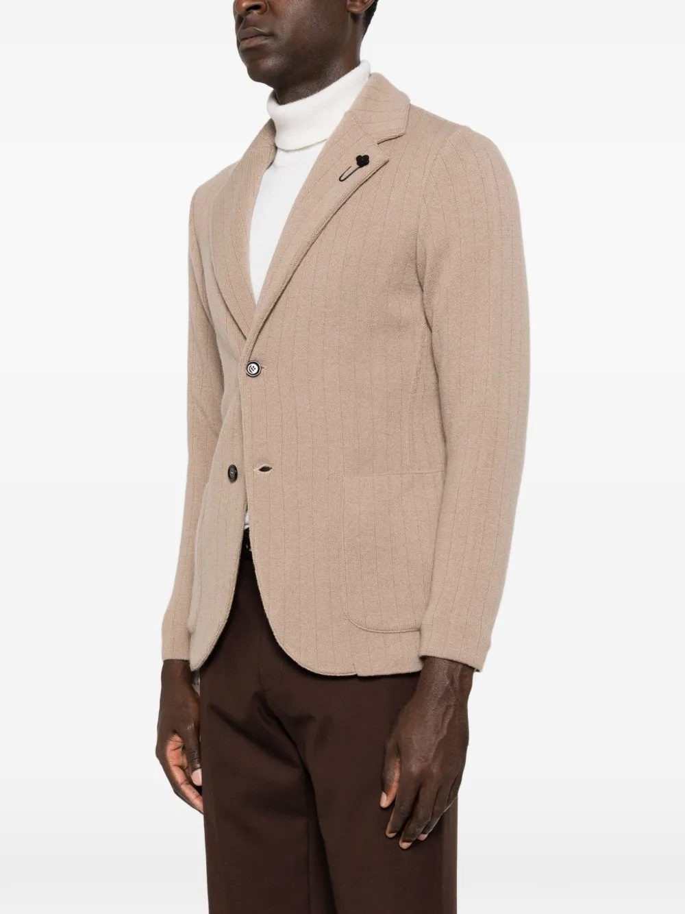 Lardini Blazer met enkele rij knopen Beige