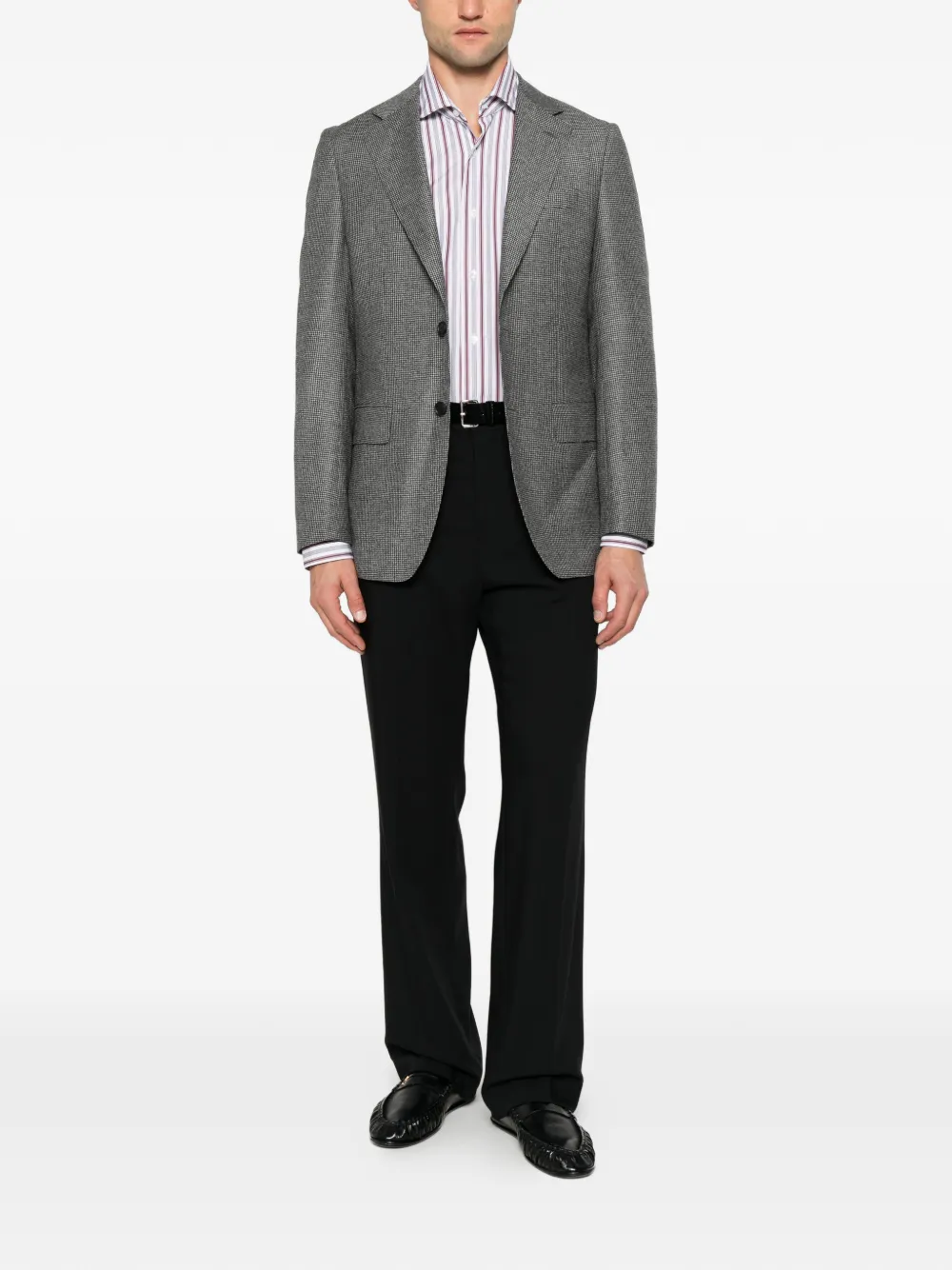 BOSS houndstooth-pattern blazer Grijs