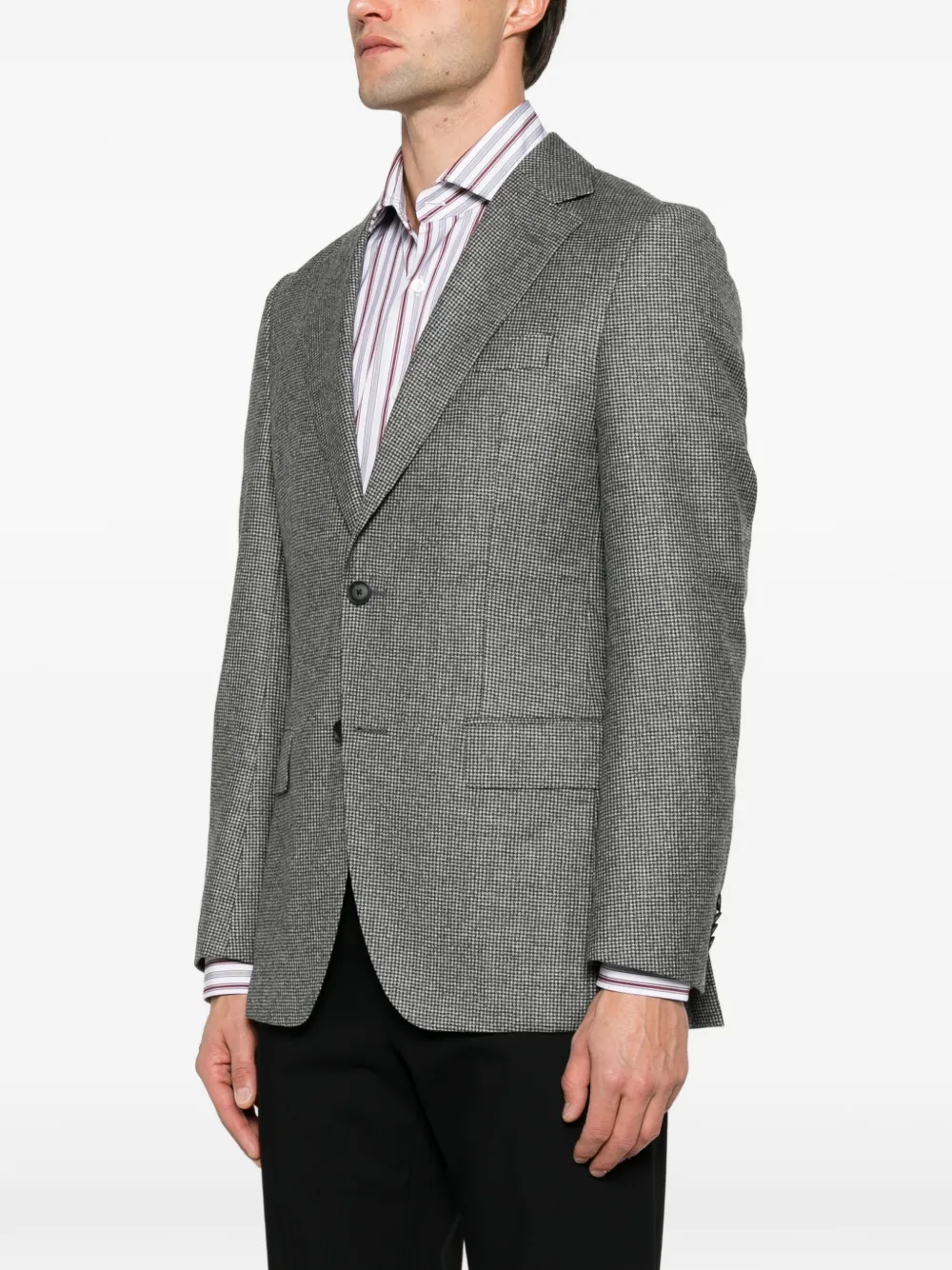 BOSS houndstooth-pattern blazer Grijs