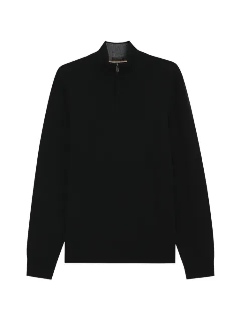 BOSS zipper-neck sweater in virgin wool with cashmere