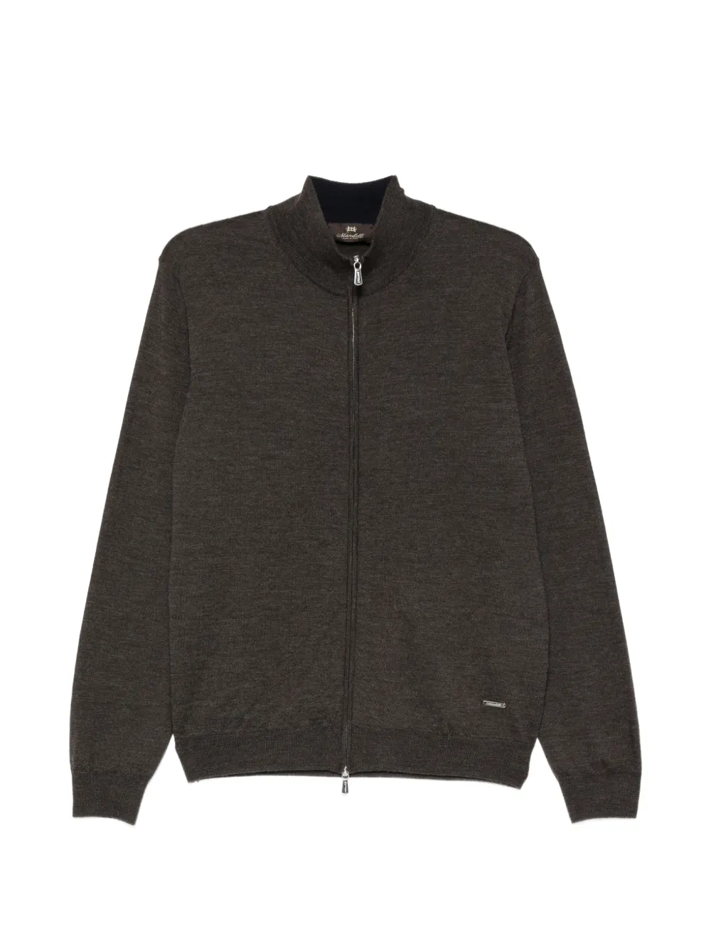 Enrico Mandelli cardigan zippé à col montant - Marron Enrico Mandelli cardigan zippé à col montant - Marron