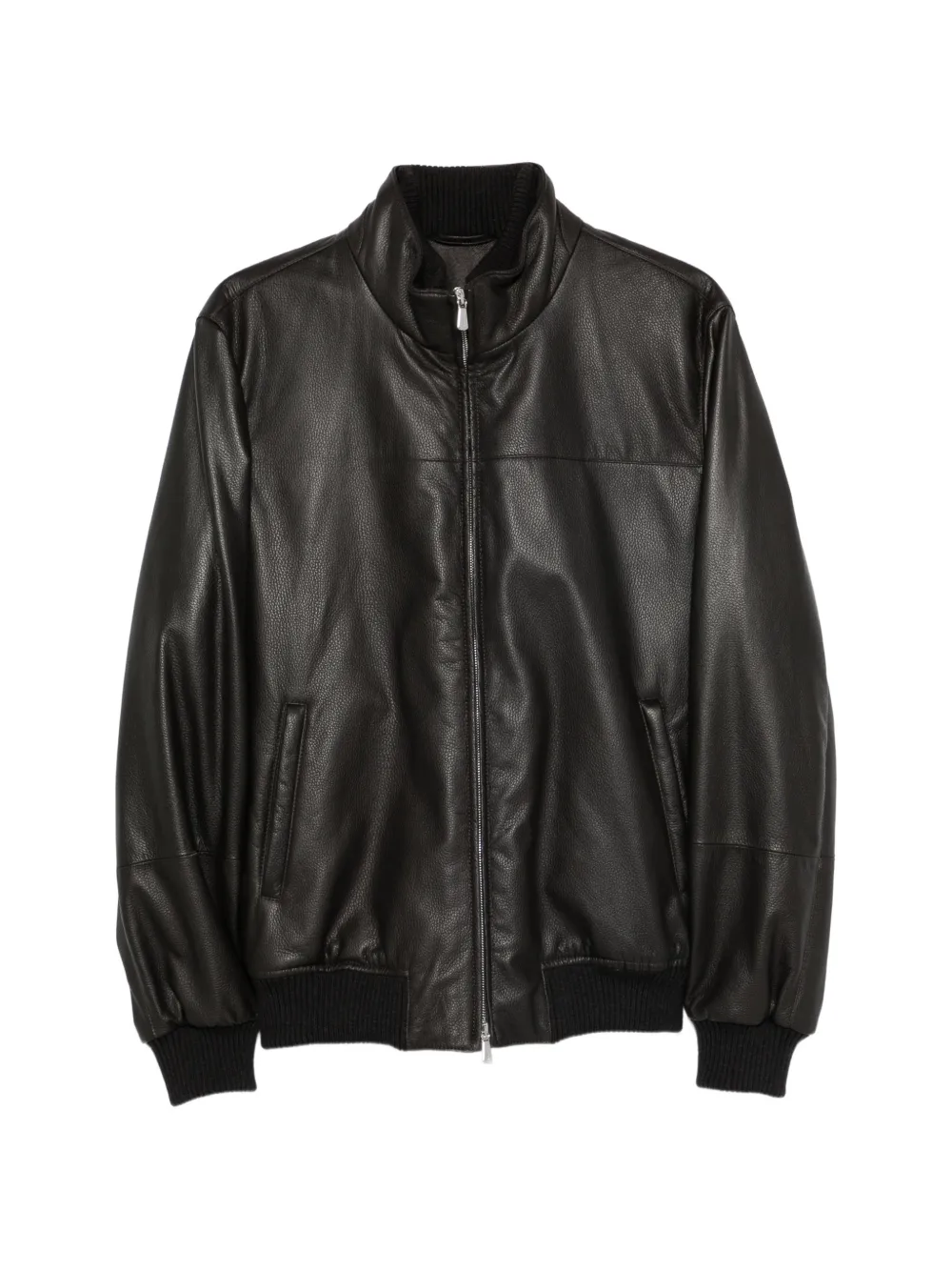 Enrico Mandelli ribbed-trim leather jacket