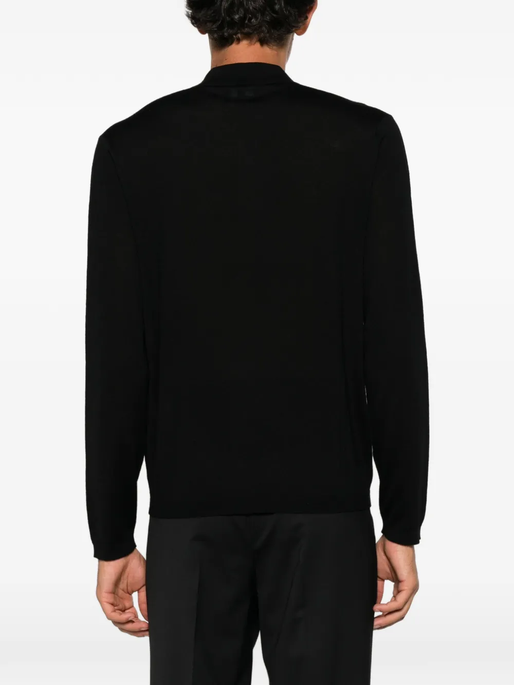 Emporio Armani Poloshirt met kraag en rits Zwart