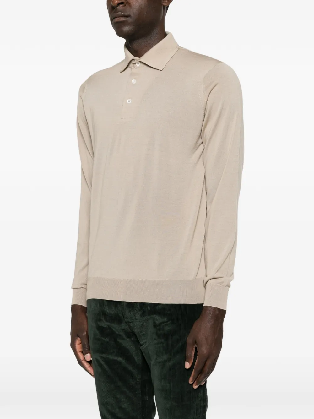 Lardini Poloshirt met lange mouwen Beige