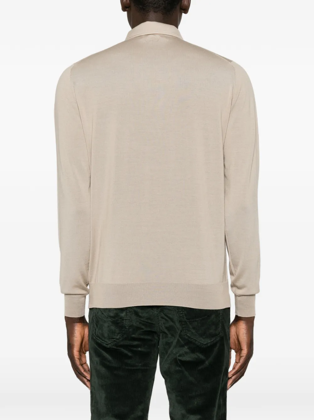 Lardini Poloshirt met lange mouwen Beige