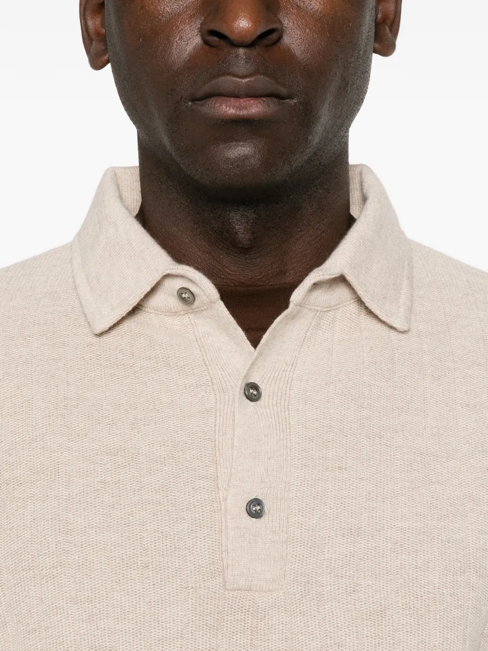 Lardini Ribgebreide polotrui Beige