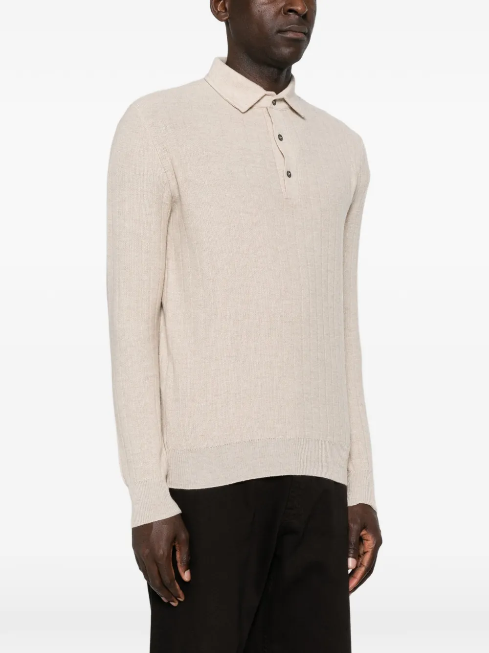 Lardini Ribgebreide polotrui Beige