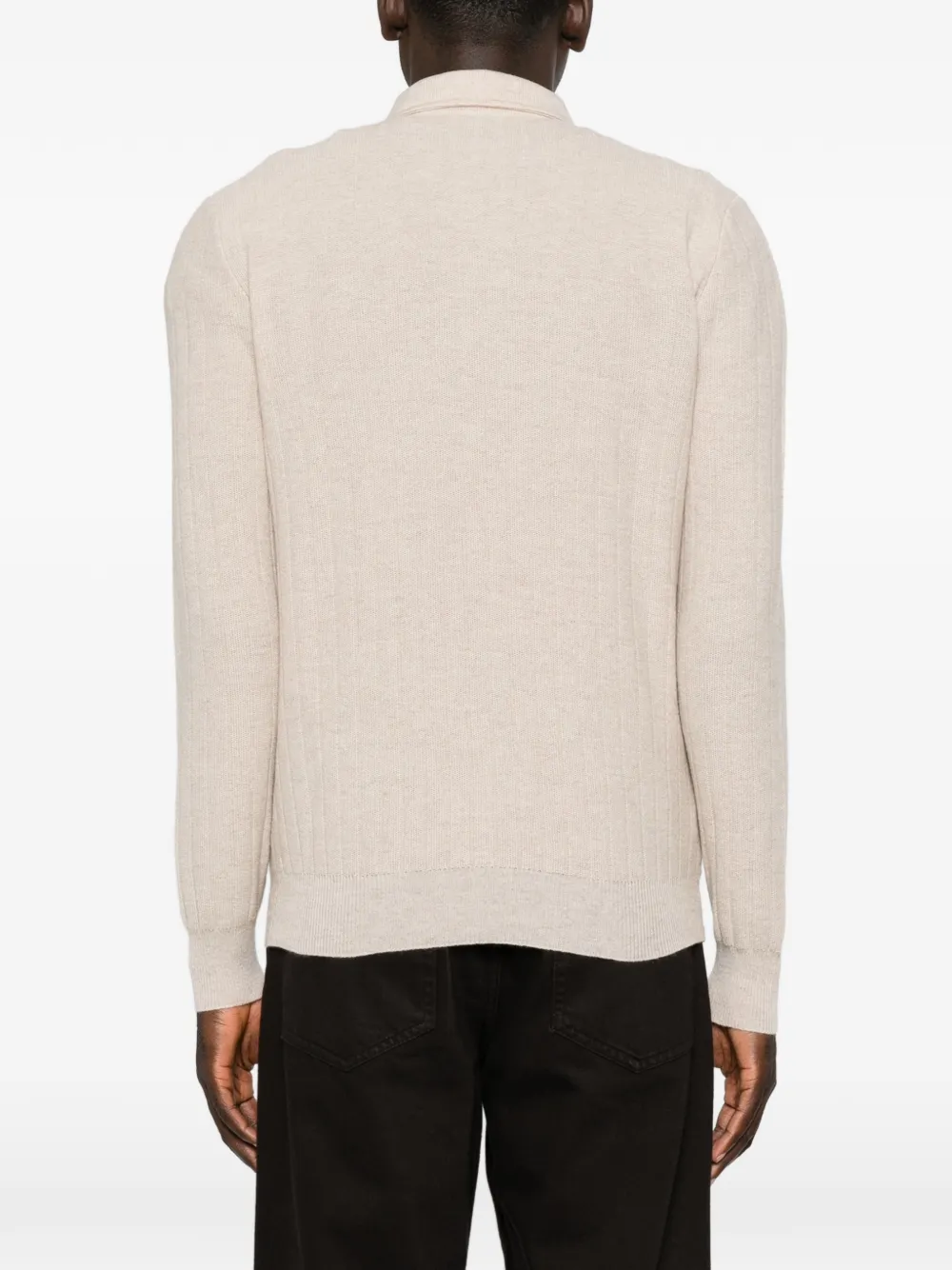 Lardini Ribgebreide polotrui Beige
