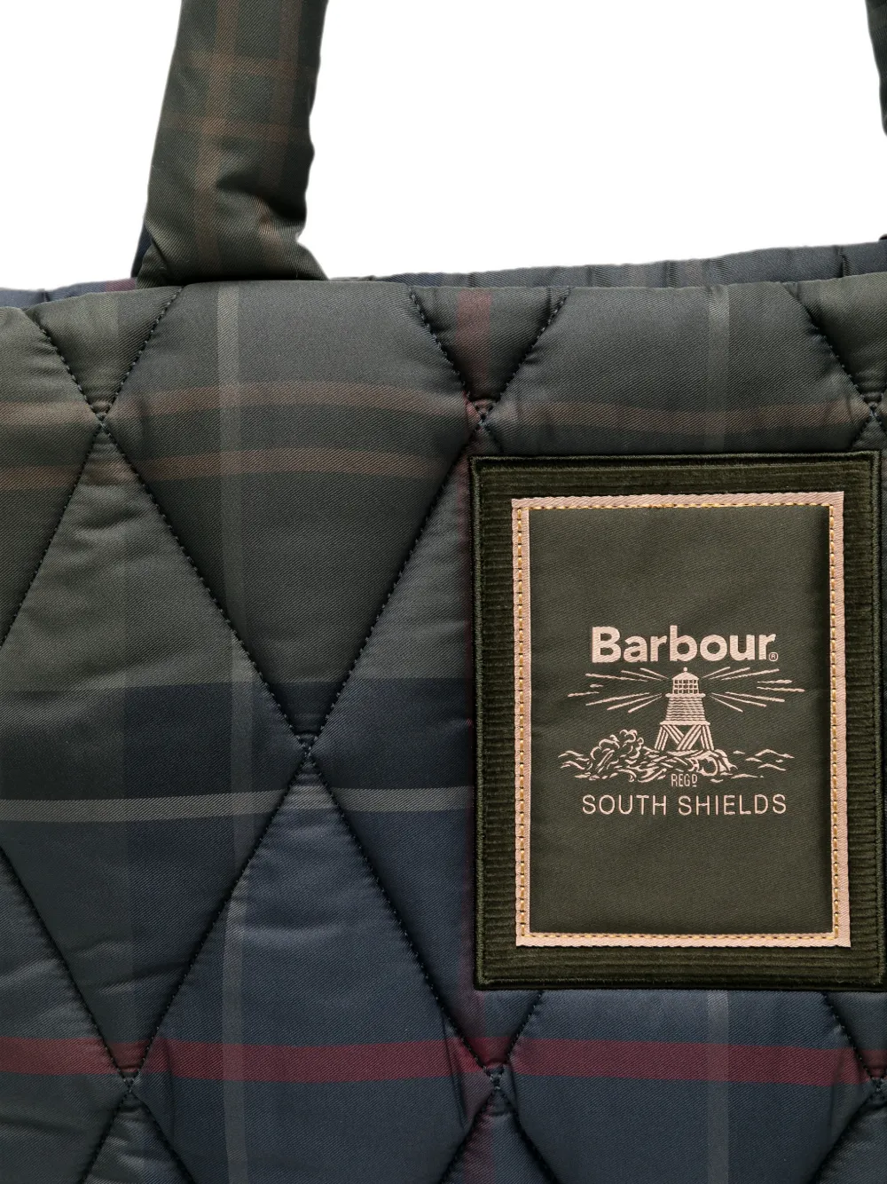 Barbour Arlene Tartan gewatteerde shopper Groen