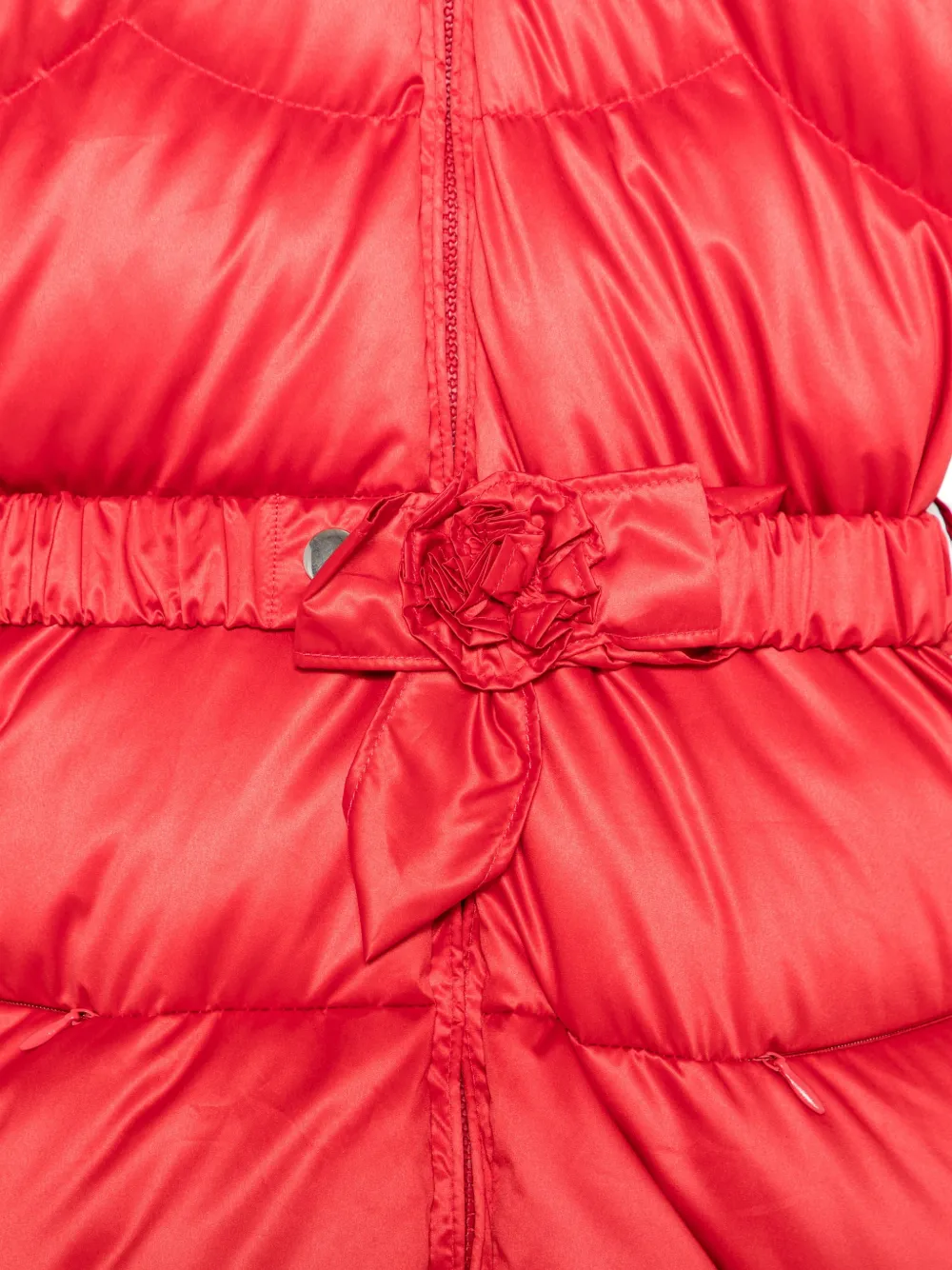 Monnalisa Jas met bloemapplicatie en ceintuur Rood