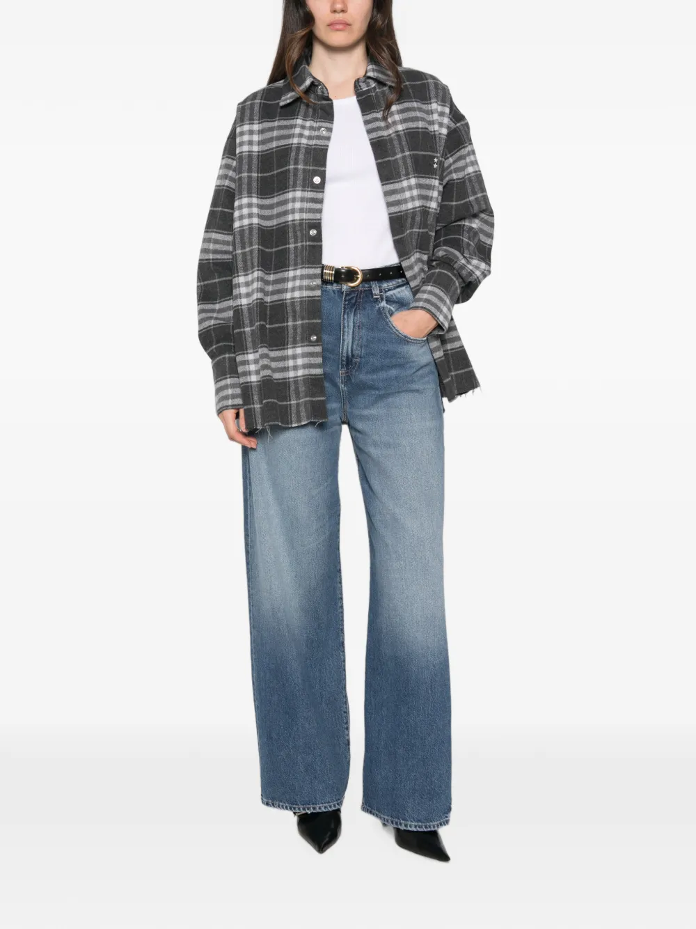 ICON DENIM Jeans met wijde pijpen Blauw