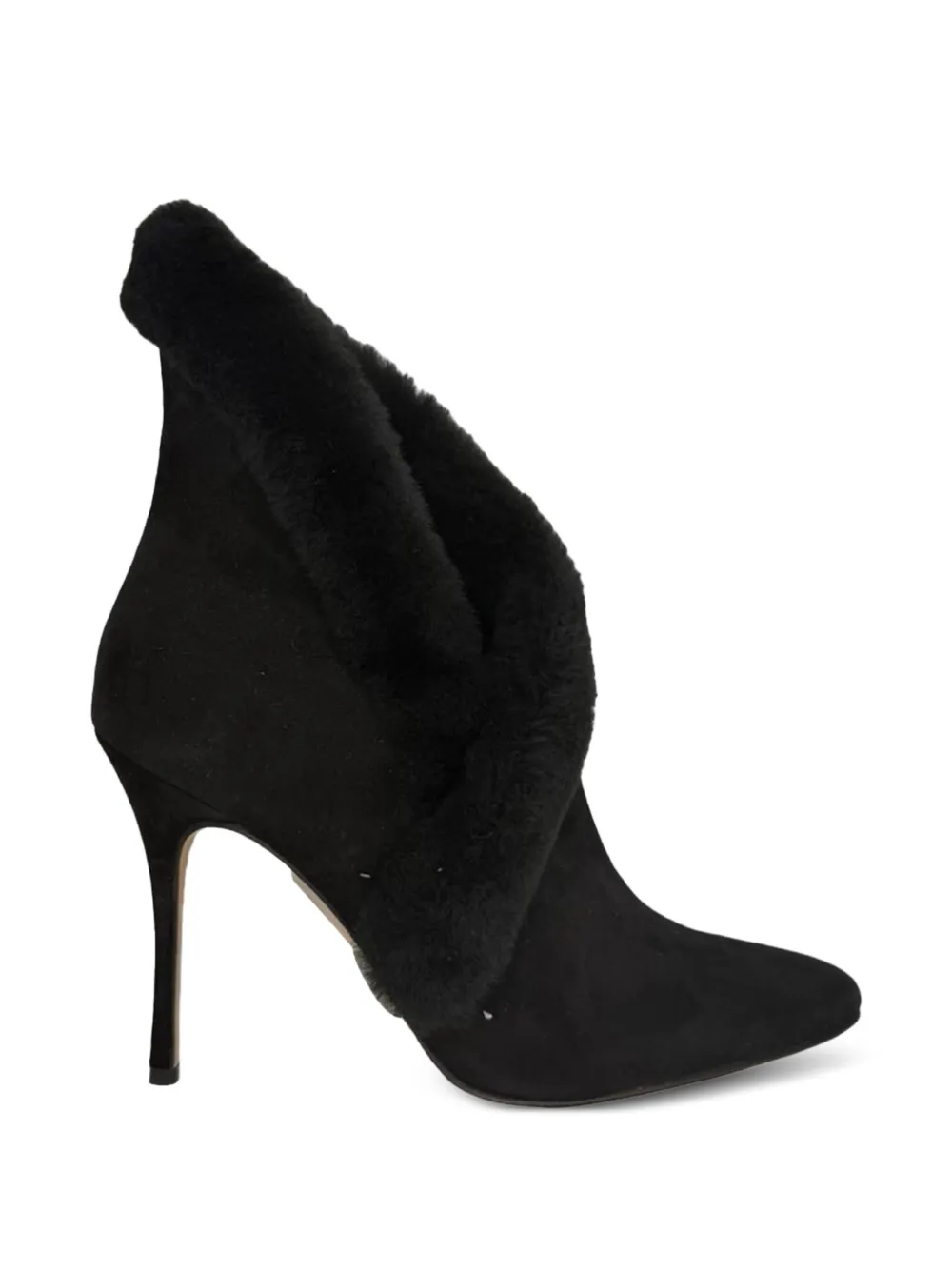 Manolo Blahnik 2020s Nestanu shearling-trim ankle boots - Nero