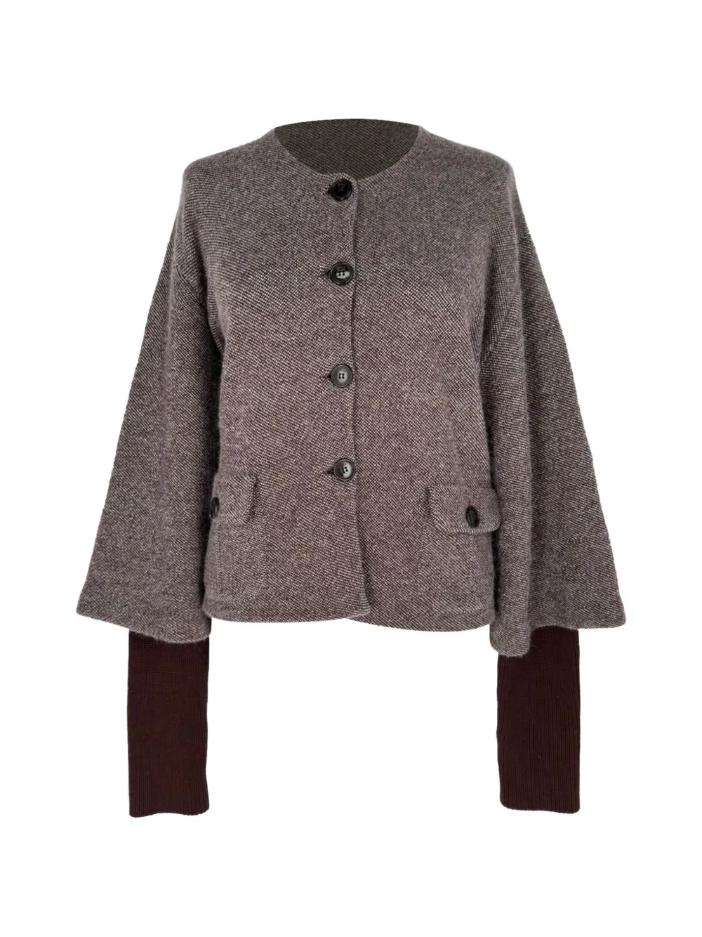 Christian Dior Pre-Owned layered-sleeve button-front jacket - Marrone
