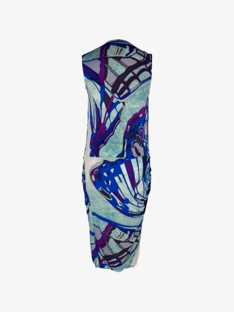 PUCCI Pre-Owned Printed brooch-detail midi dress