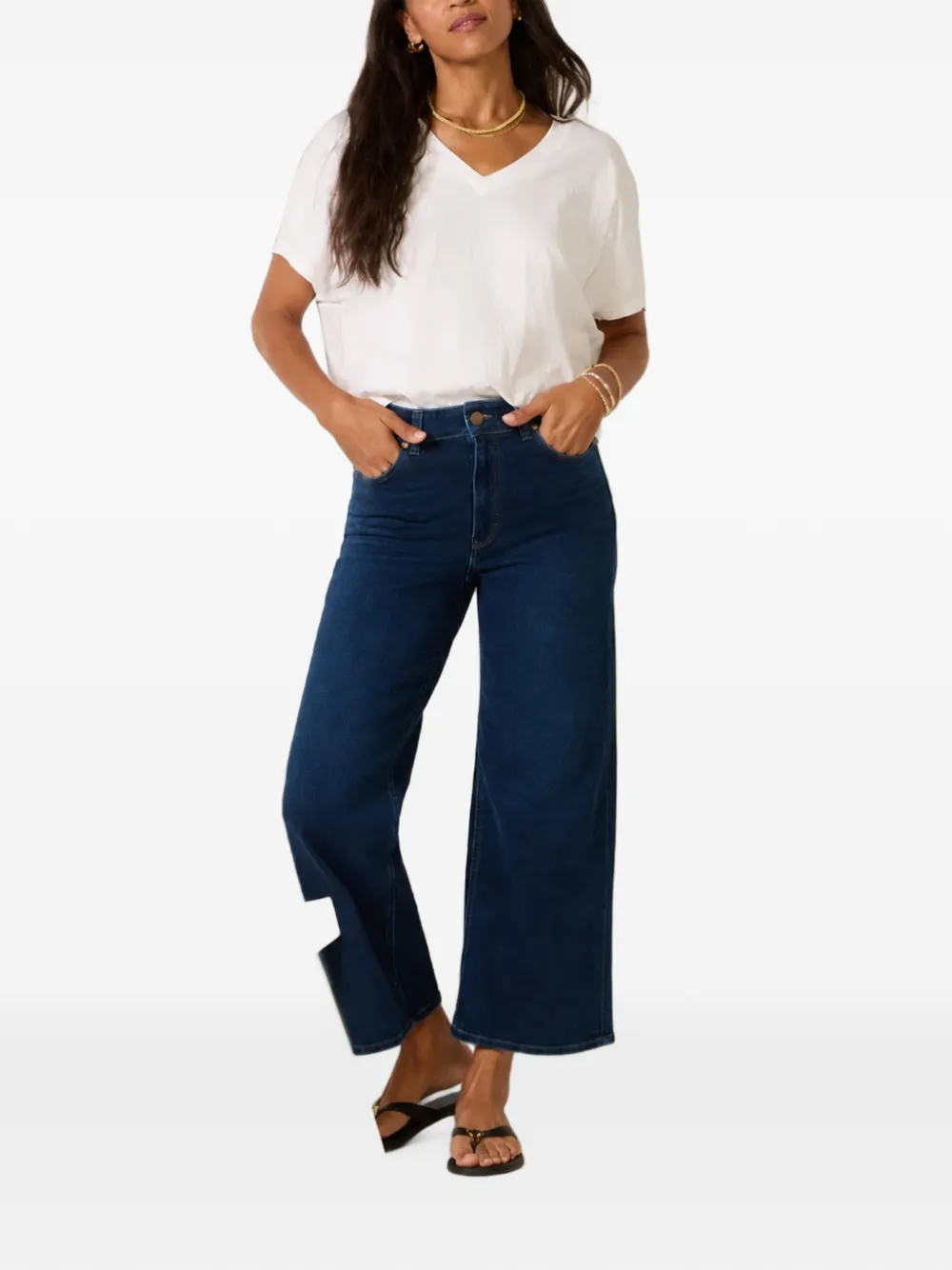 PAIGE Jeans met wijde pijpen Blauw