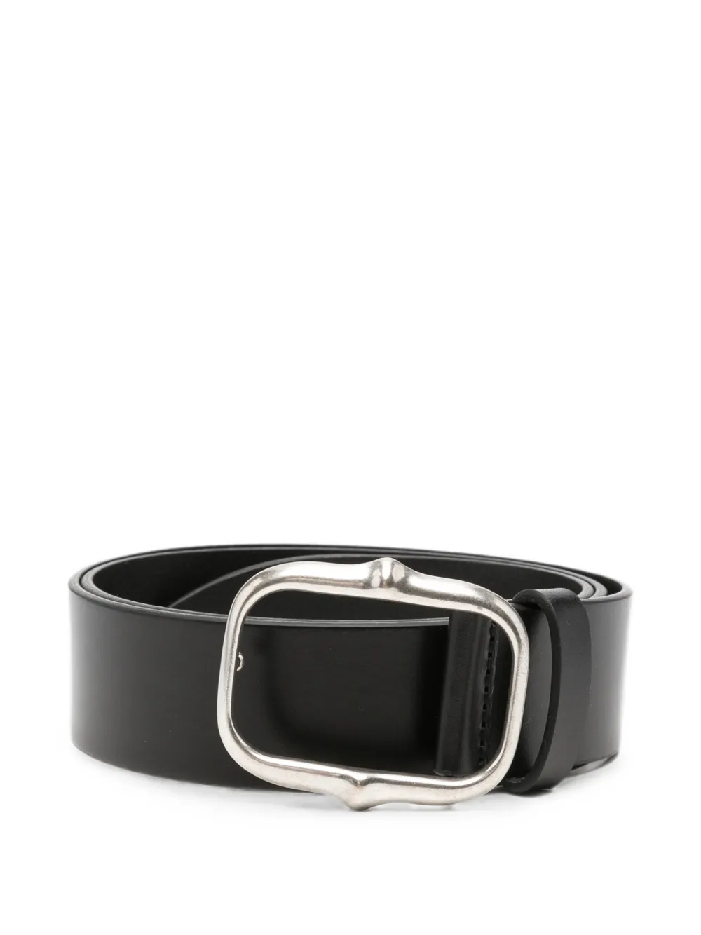 ISABEL MARANT sculptural-buckle leather belt - Nero