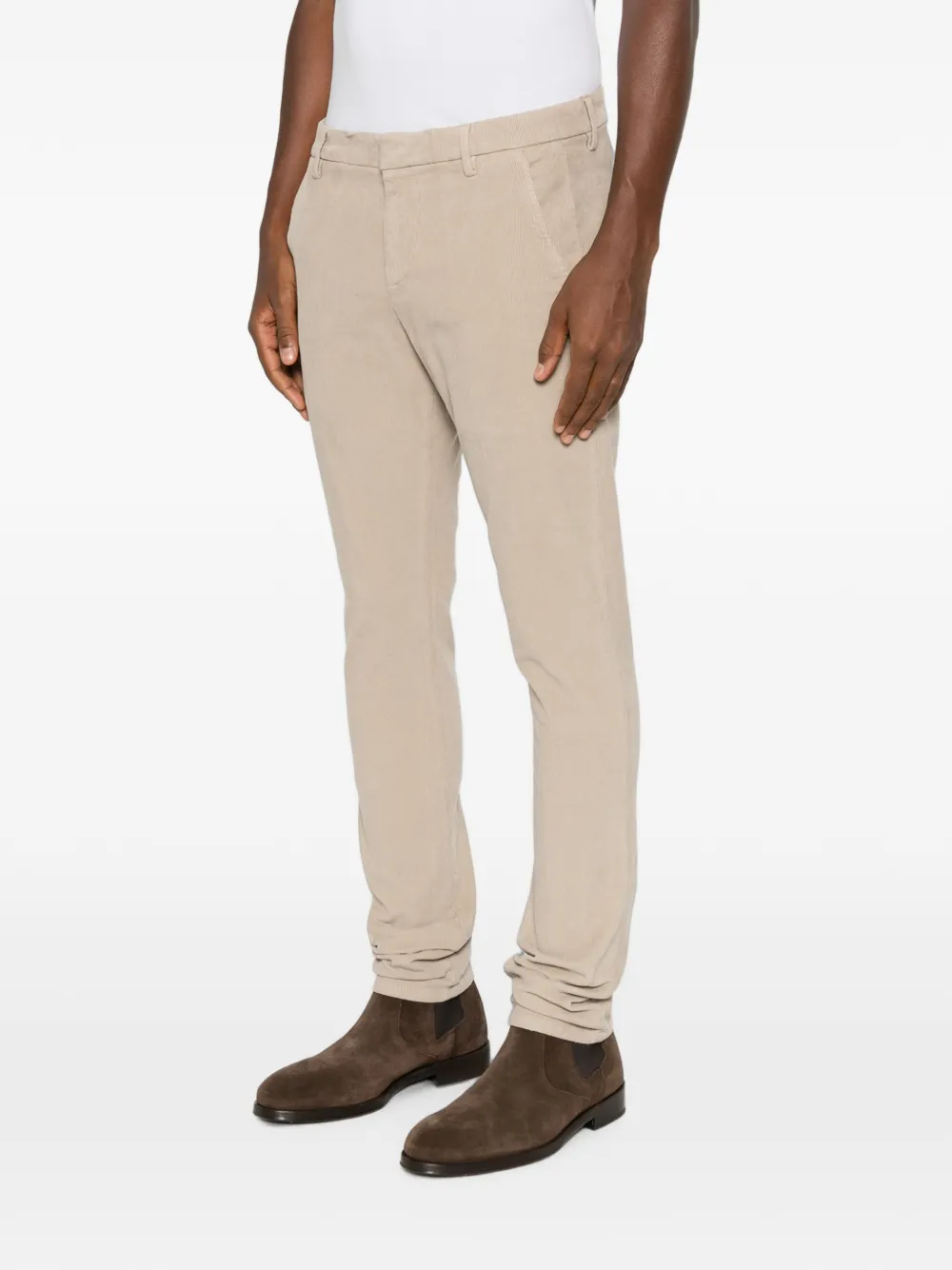 DONDUP Ribfluwelen skinny broek Beige