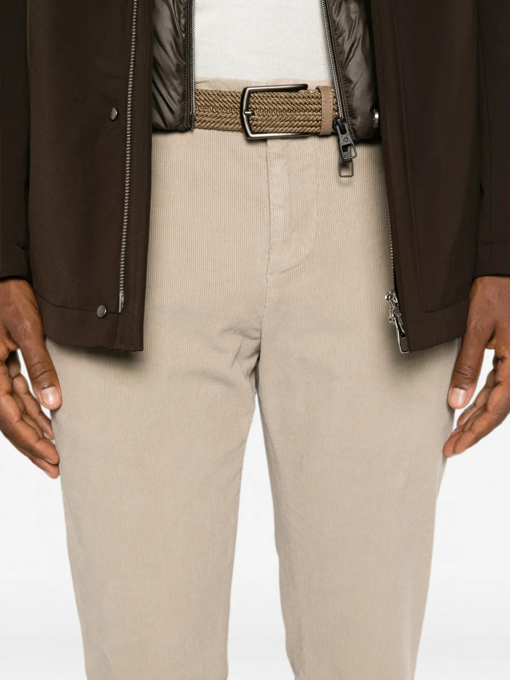 DONDUP Ribfluwelen skinny broek Beige
