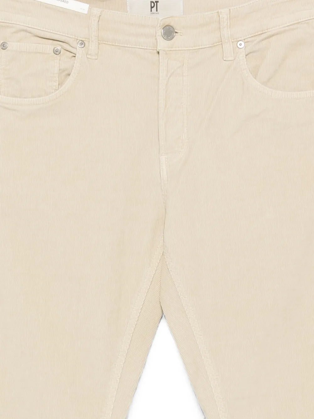 PT Torino Ribfluwelen broek met zakken Beige