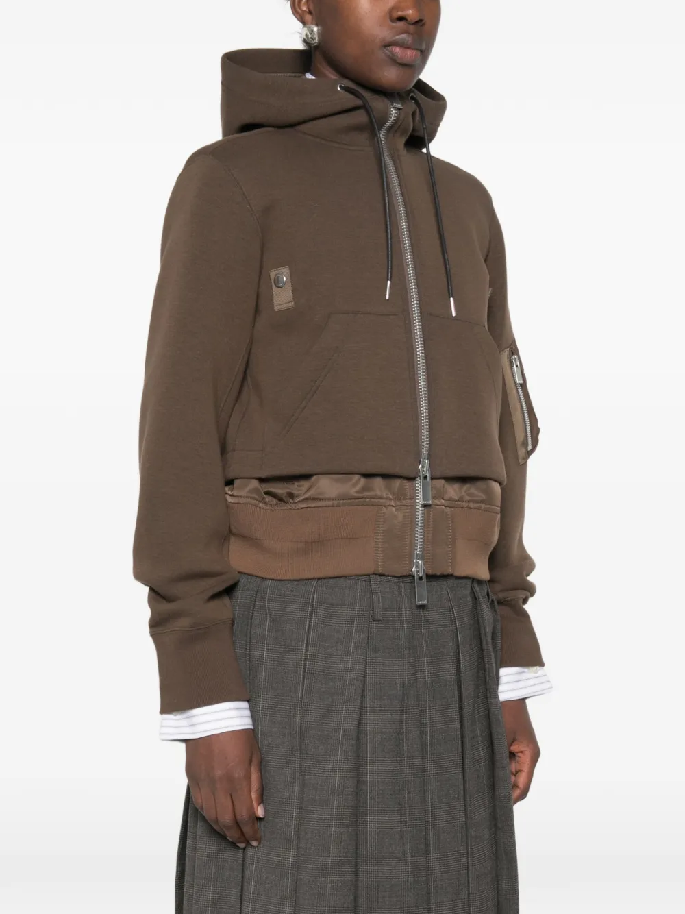sacai Hoodie met vlakken Bruin