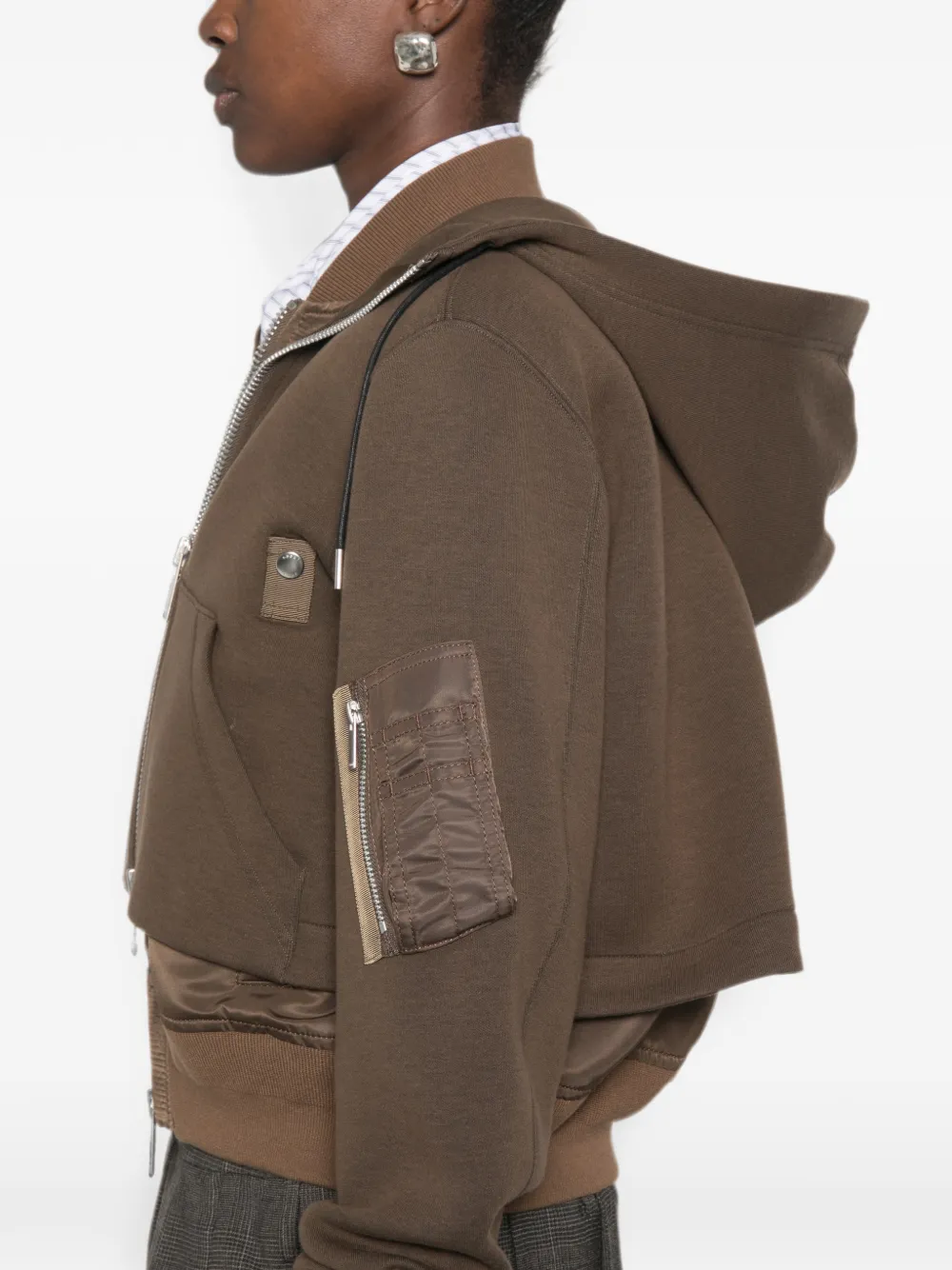 sacai Hoodie met vlakken Bruin