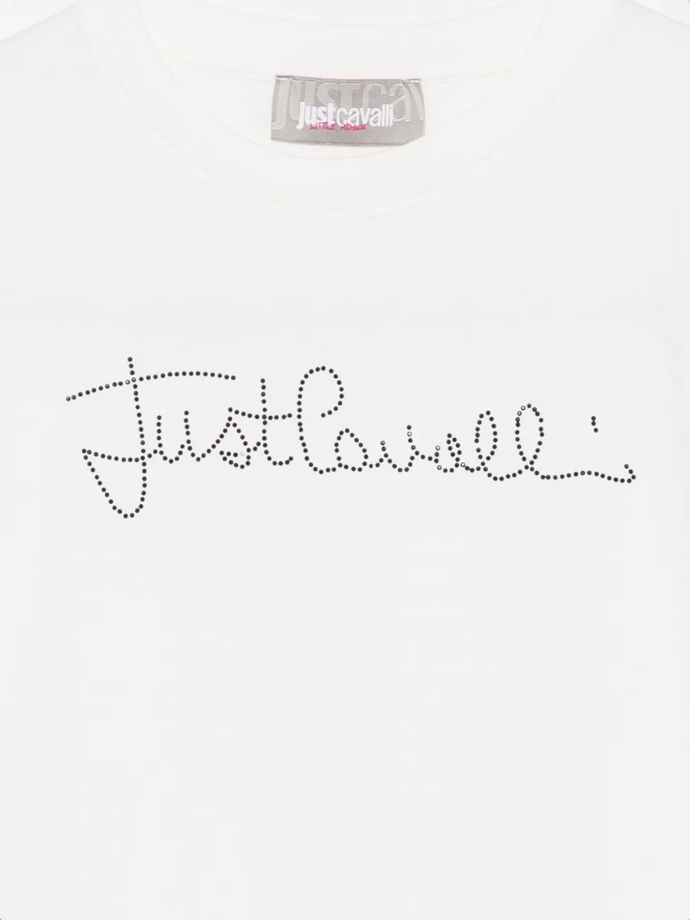 Roberto Cavalli Junior T-shirt verfraaid met studs Wit