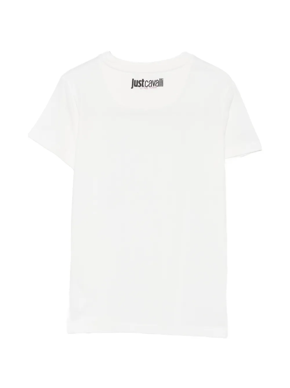 Roberto Cavalli Junior T-shirt verfraaid met studs Wit