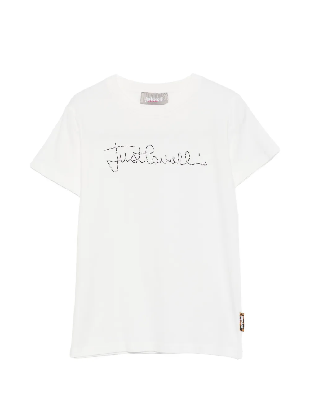 Roberto Cavalli Junior Camicia a maniche corte con borchie - Bianco