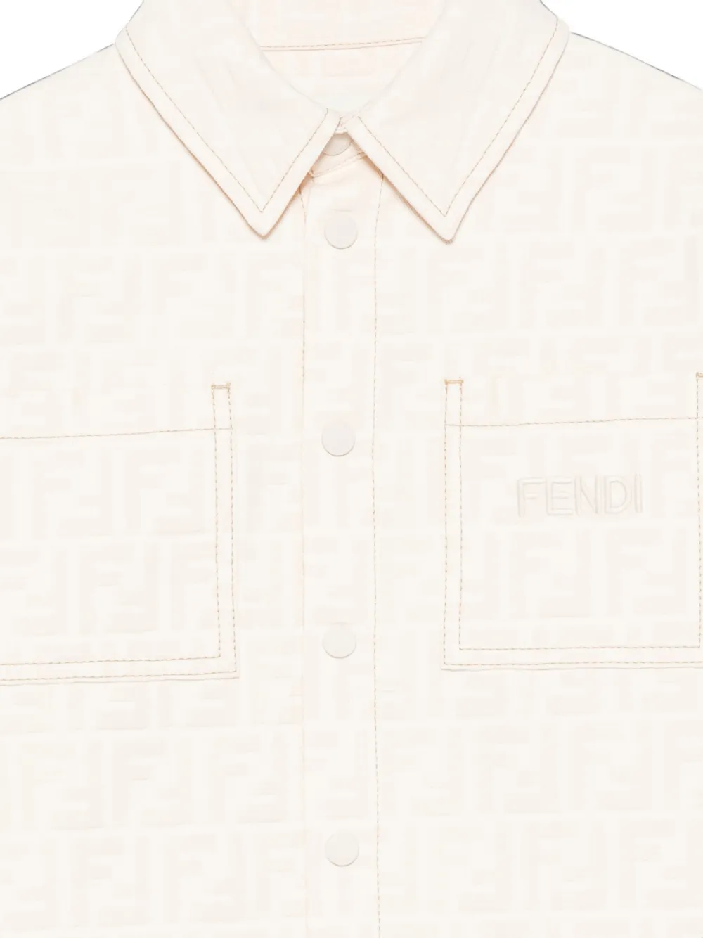 Fendi Kids Overhemd met FF-monogram Beige