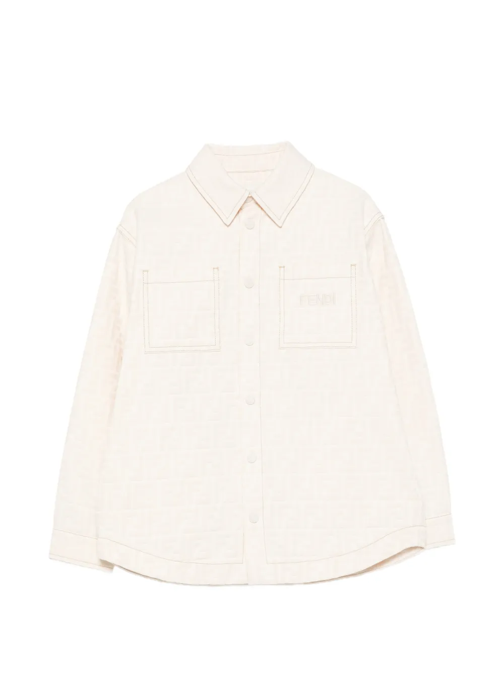 Fendi Kids Camicia con monogramma FF - Toni neutri