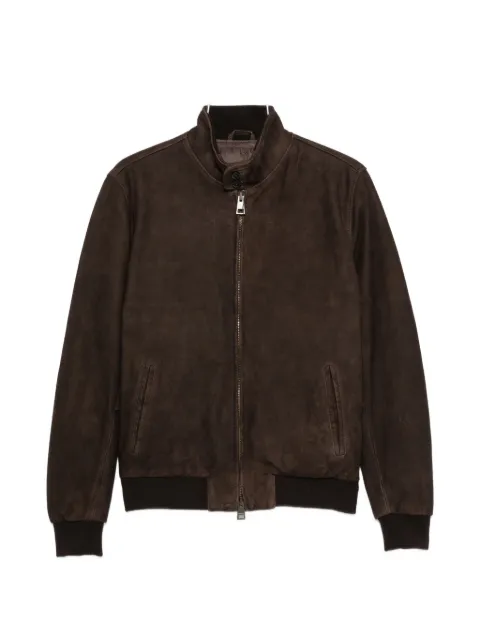 Boglioli suede high-neck jacket