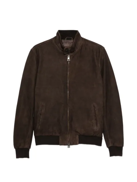 Boglioli suede high-neck jacket