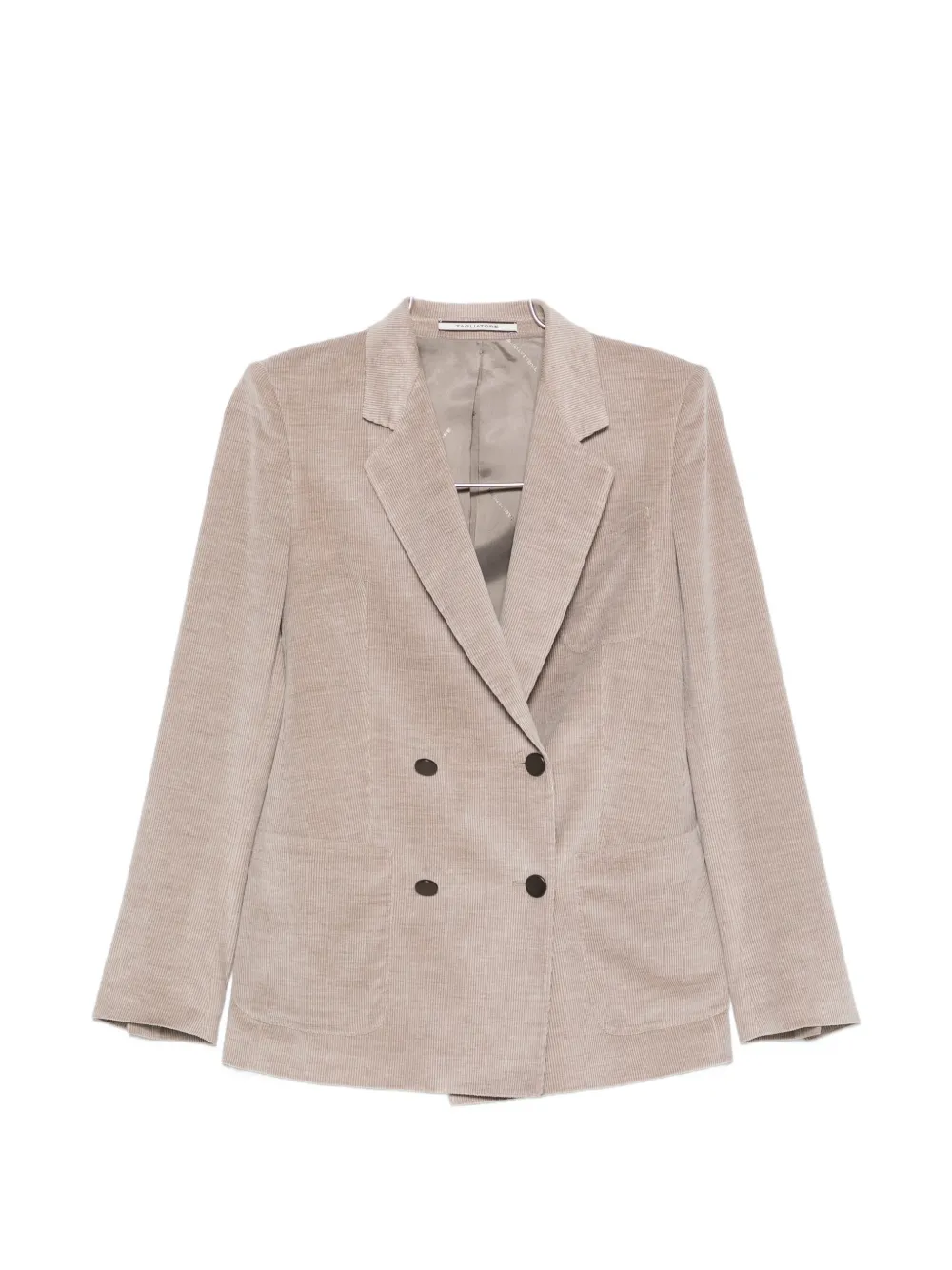 Tagliatore double-breasted corduroy jacket - Nude