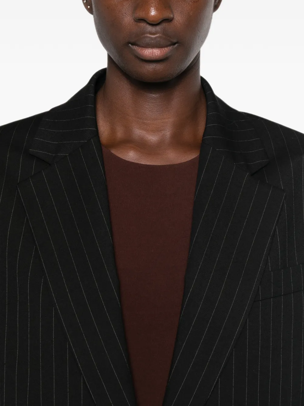 THE ANDAMANE Blazer met krijtstreep Zwart