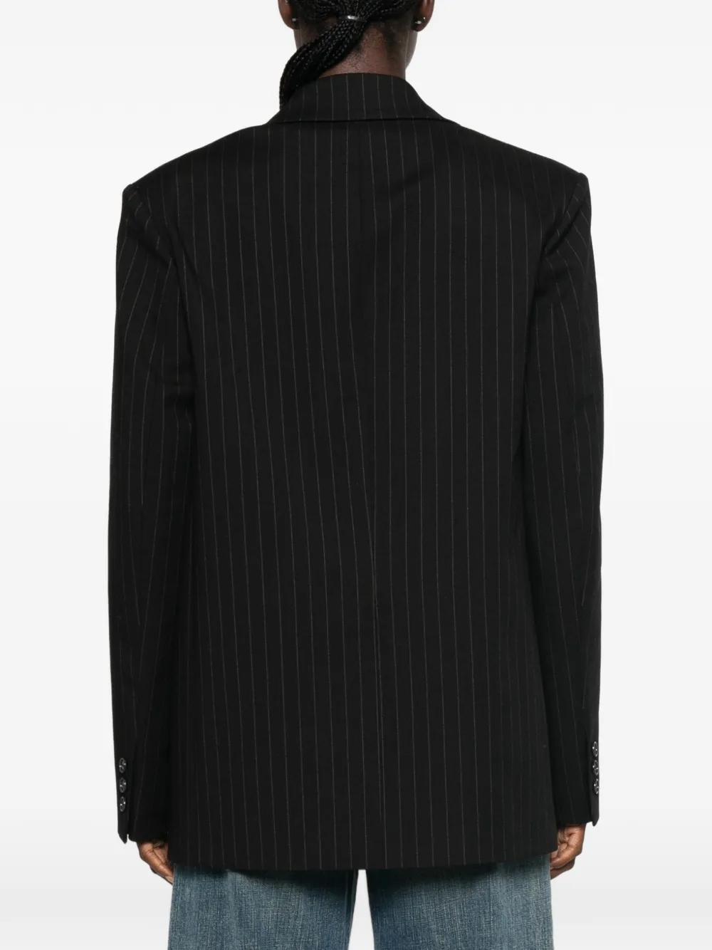 THE ANDAMANE Blazer met krijtstreep Zwart