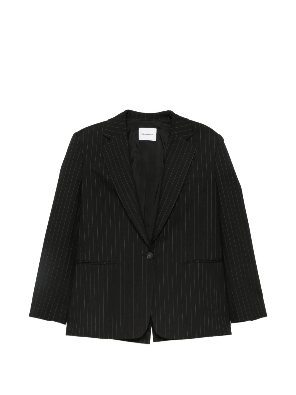 THE ANDAMANE pinstripe-pattern blazer - Nero