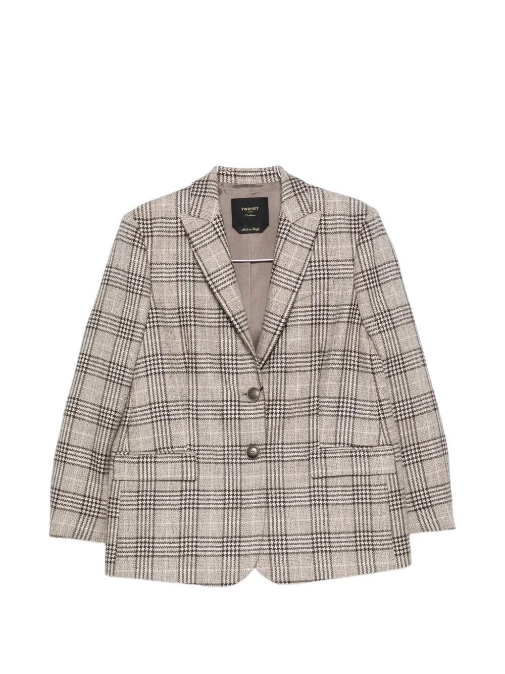 TWINSET check-pattern notched-lapels jacket - Nude