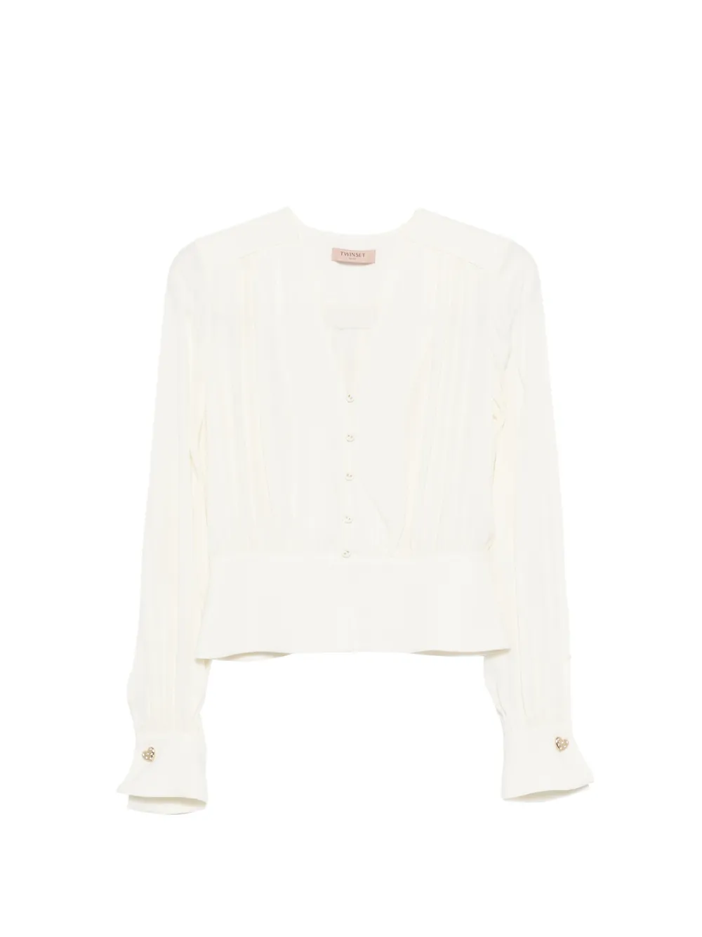 TWINSET pleated peplum-waist shirt - Bianco