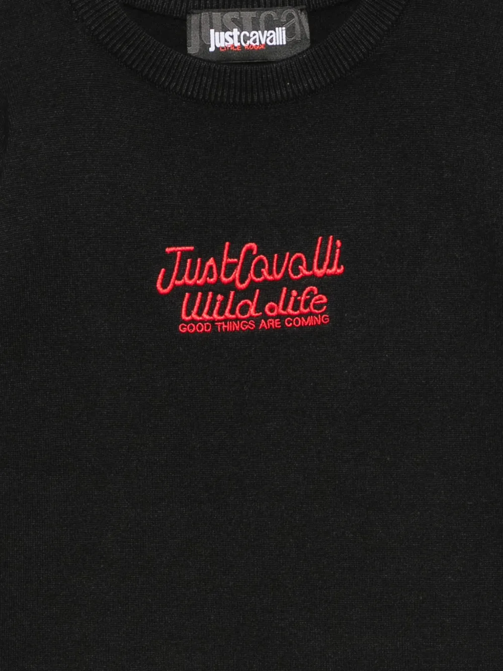 Roberto Cavalli Junior Sweater met geborduurd logo Zwart