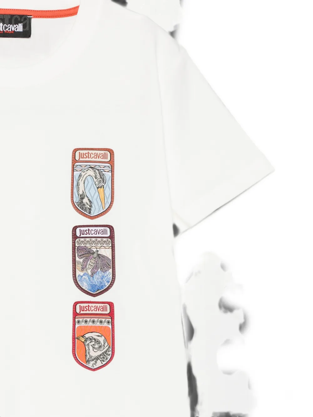 Roberto Cavalli Junior T-shirt met korte mouwen en patch Wit