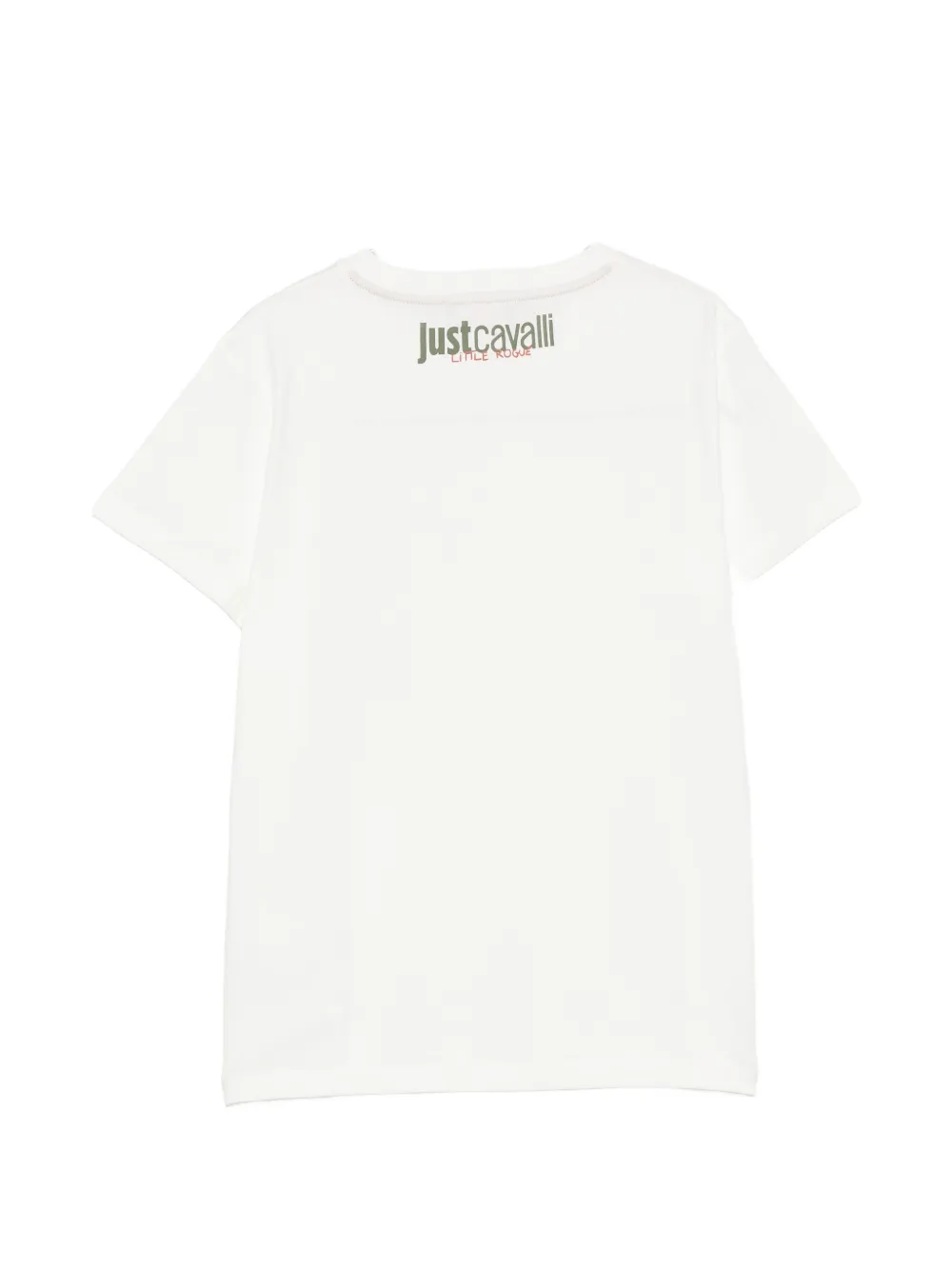Roberto Cavalli Junior T-shirt met korte mouwen en patch Wit