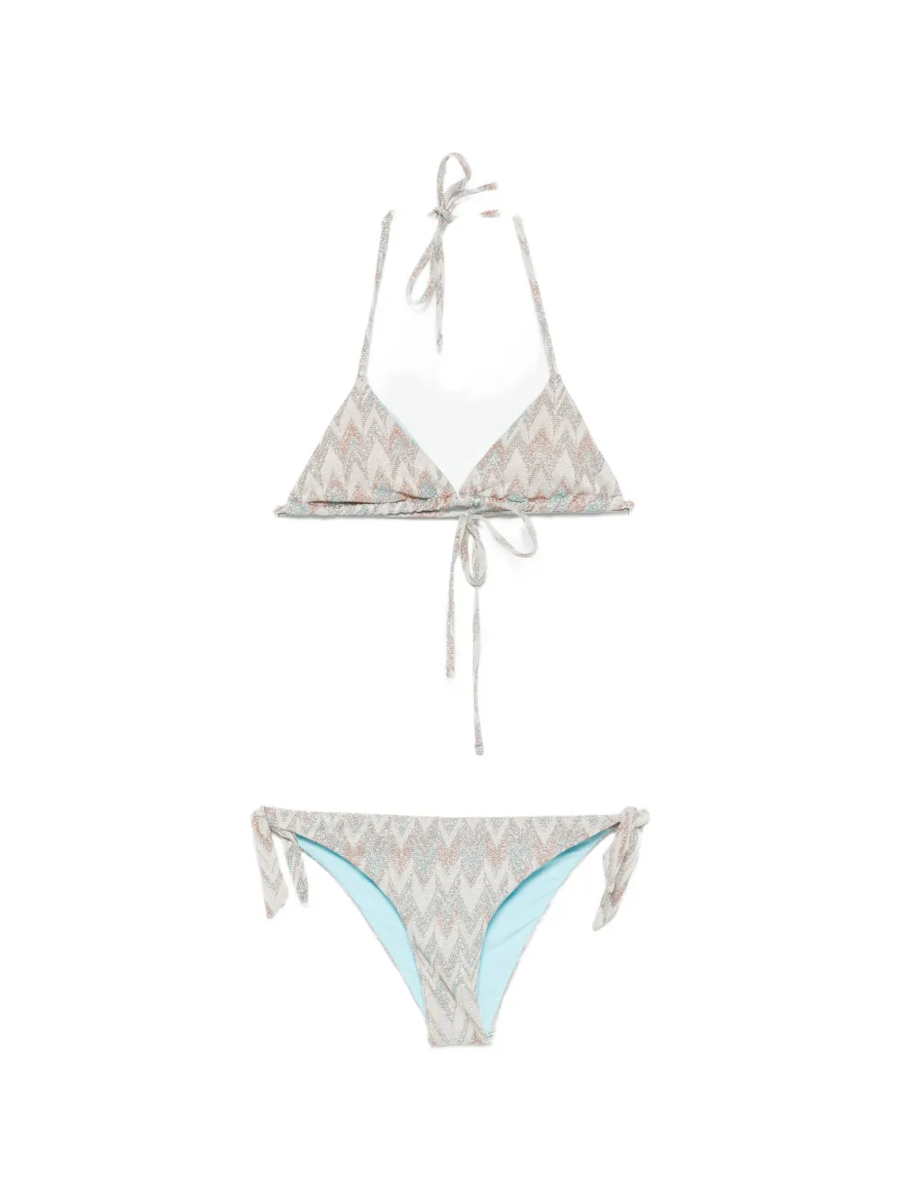 iu rita mennoia zigzag-knit triangle bikini - Blau