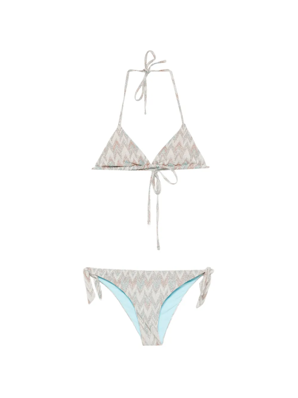 iu rita mennoia zigzag-knit triangle bikini - Blu