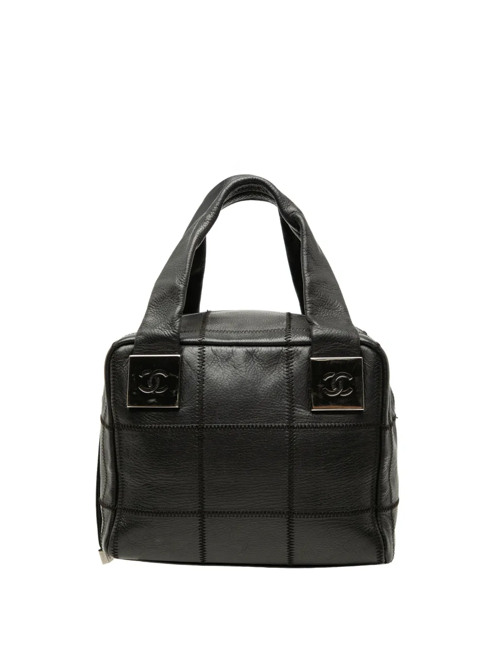 CHANEL Pre-Owned Borsa a mano Chocolate Bar in pelle Caviar con impunture 2003-2004 - Nero