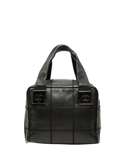 CHANEL Pre-Owned bolsa de mano Chocolate Bar de piel caviar con costura 2003-2004