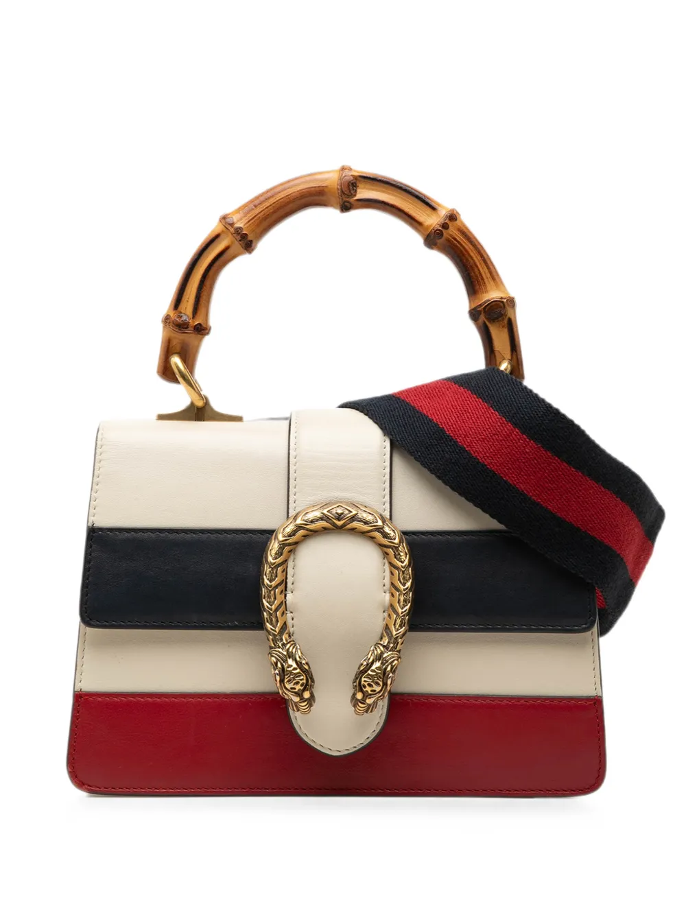 Gucci Pre-Owned 2016-2026 Mini Calfskin Bamboo Dionysus Web satchel - Weiß