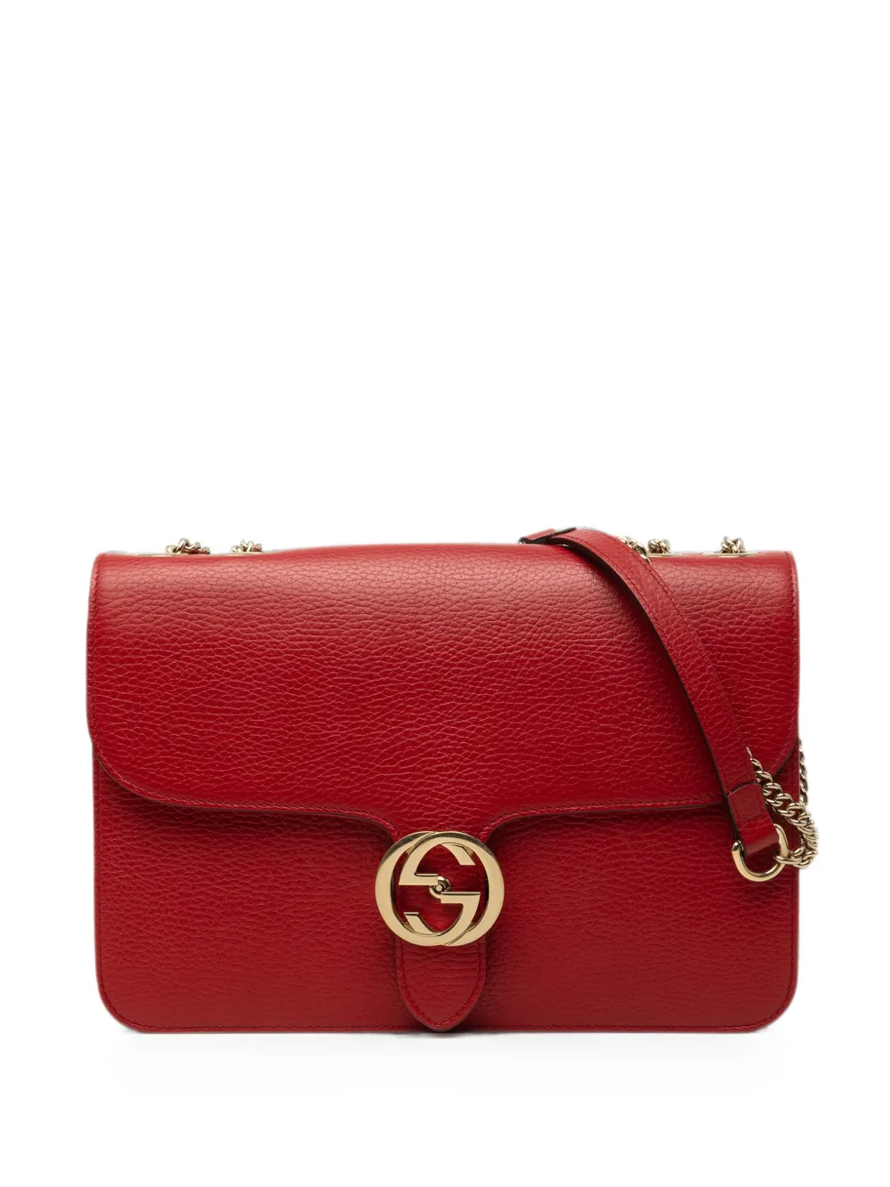 Gucci Pre-Owned 2000-2015 Medium Dollar Calfskin Interlocking G crossbody bag - Rosso
