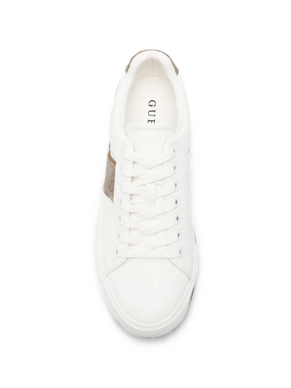 GUESS USA Cribe leren sneakers met logoprint Wit