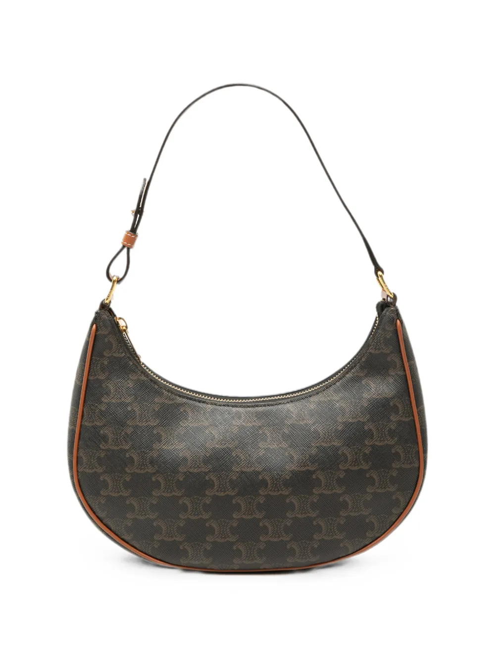 Celine Pre-Owned 2021 Triomphe Coated Canvas Ava shoulder bag - Marrone
