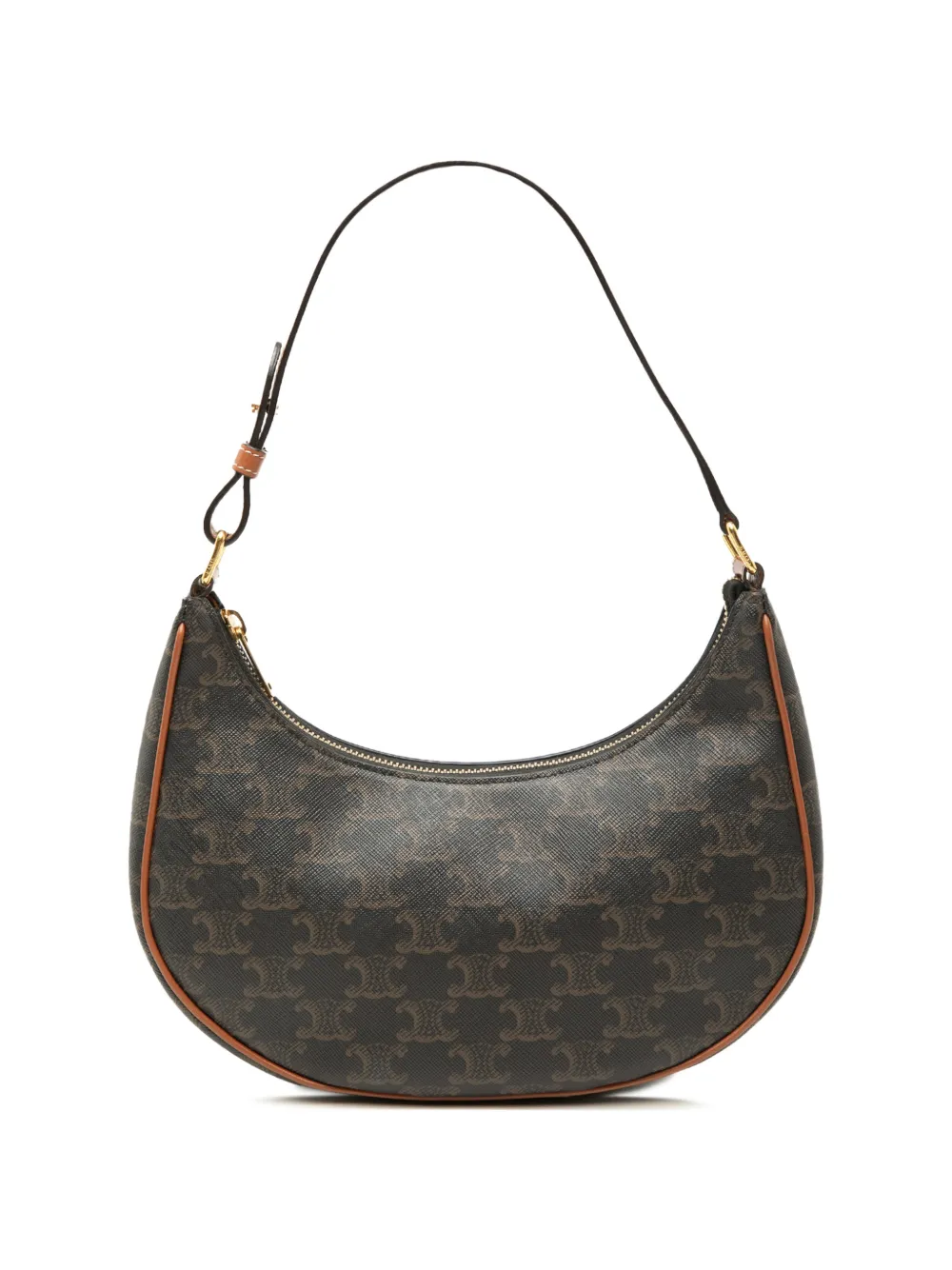 Celine Pre-Owned 2021 Triomphe Coated Canvas Ava shoulder bag - Marrone
